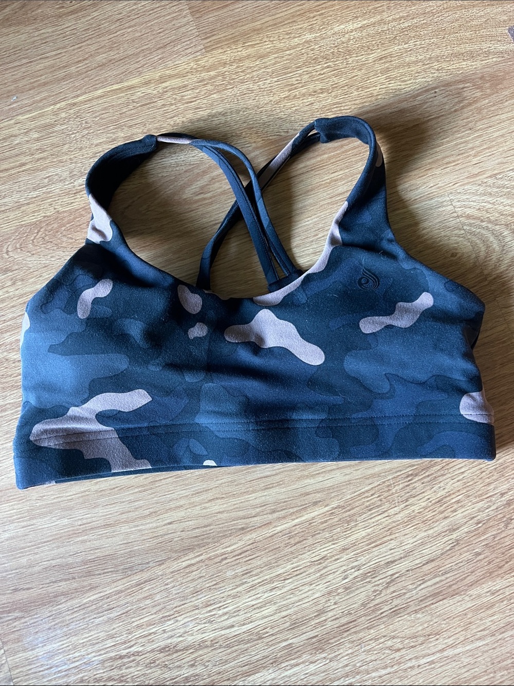 Ryderwear Black & Tan Camo Strappy Sports Bra